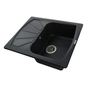 Гранітна мийка Globus Lux TANA чорний металік 610х500мм-А0001 №5