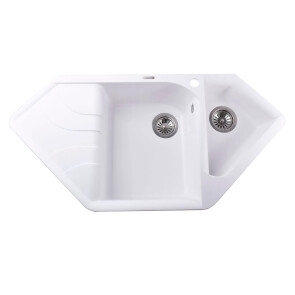 Гранітна мийка Globus Lux GARDA білий 1000х500мм-А0007 №1