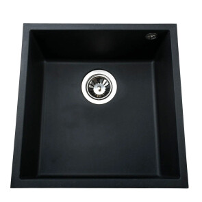 Гранітна мийка Globus Lux AMMER пiдстiльна, чорний 440х440мм-А0002 №1