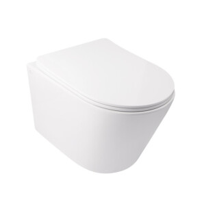 Унитаз подвесной Qtap Swan безободковый с сиденьем Soft-close QT16335178W №1