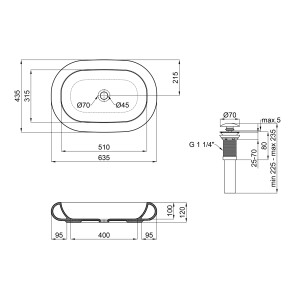 Раковина-чаша Qtap Robin 635x420x105 White з донним клапаном QT13113075W №2