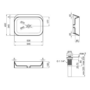 Раковина-чаша Qtap Scorpio 550х390х120 Matt black з донним клапаном QT14112243MB №2