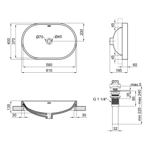 Раковина Qtap Leo 590x400x170 White с донным клапаном QT11114028W №2