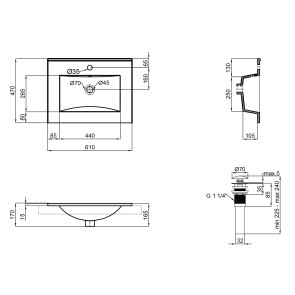 Раковина Qtap Albatross New 600x470x180 White з донним клапаном QT0111750660W №2