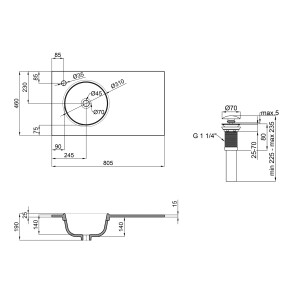 Раковина Qtap Virgo 800х460х300 White з донным клапаном QT1811FL8130ALLW №2