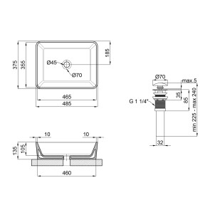 Раковина-чаша Qtap Tern 475х370х140 White з донным клапаном QT17112074W №2