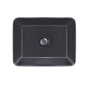 Раковина-чаша Qtap Tern 475х370х140 Matt black з донным клапаном QT172074MBMB №1