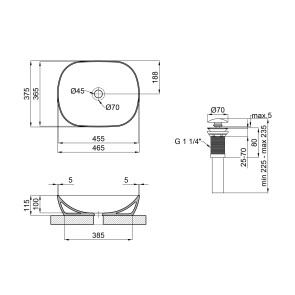 Раковина-чаша Qtap Aquarius 465x375x115 White з донним клапаном QT21112185W №2