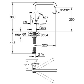 Змішувач для кухні Grohe Essence 30269000 №2