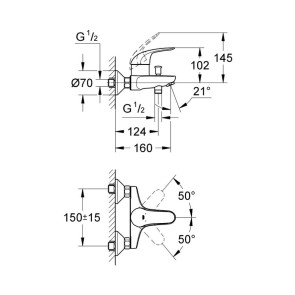 Смеситель для ванны Grohe Euroeco 32743000 №2