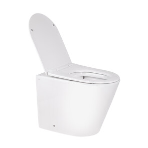 Унітаз підлоговий Qtap Swan безобідковий з сідінням Soft-close QT16223178W №11