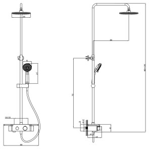 Душевая система Fiastra с термостатическим смесителем CORSO (9658420) №2