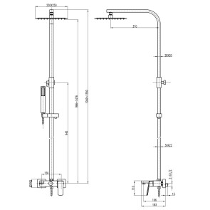 Душевая система TOPAZ LEXI TL 21102-H57-BL №5