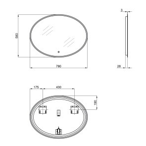 Зеркало Qtap Virgo 780х580 с LED-подсветкой QT18783502W №2