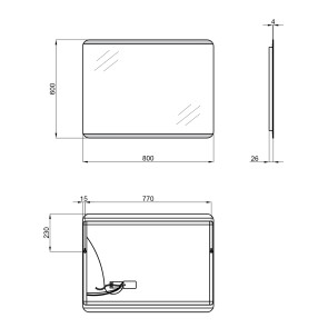 Дзеркало Qtap Tern 600x800 з LED-підсвічуванням QT177812086080W №2