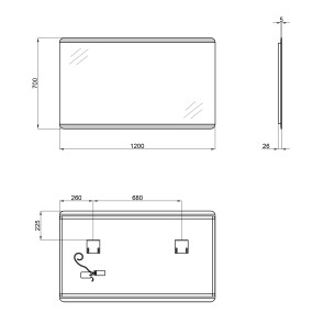 Зеркало Qtap Tern 1200x700 с LED-подсветкой QT1778120870120W №2