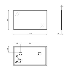 Дзеркало Qtap Tern 1200х700 з LED-підсвічуванням QT1778140470120W №2