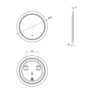 Дзеркало Qtap Jay R780 з LED-підсвічуванням QT0778250378W №2