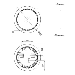 Дзеркало Qtap Jay N R590 з LED-підсвічуванням QT07782504W №2