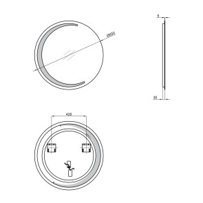 Дзеркало Qtap Robin R830 з LED-підсвічуванням QT13782601W №2