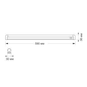 LED FITO світильник лінійний VIDEX T8 0,6М 10W №5