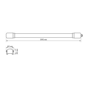 LED світильник IP65 лінійний TITANUM 18W 0,6М 6500K №3