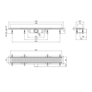 Трап линейный Kroner KRP Harz L70 Löcher №2