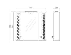 Шкаф зеркальный Gracia 75х75х17 Белый №2