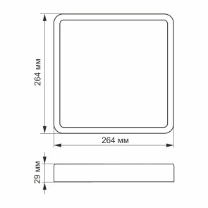 LED Светильник накладной квадрат VIDEX 24W 5000K №4