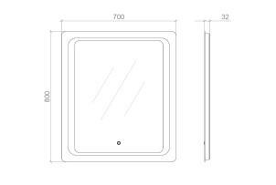 Зеркала со светодиодной подсветкой – LED2, 70х80 №2