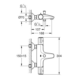 Термостат для ванны Grohe Grohtherm 800 34567000 №2