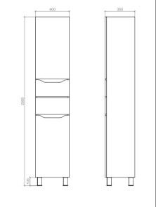 Пенал підлоговий VAN MEBLES Амелія з 2-ма ящиками 200 см лівосторонній №2