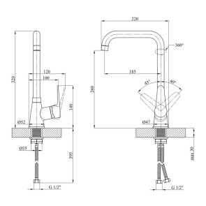 Смеситель для кухни Kroner KRM Elbe-SCH030 №9