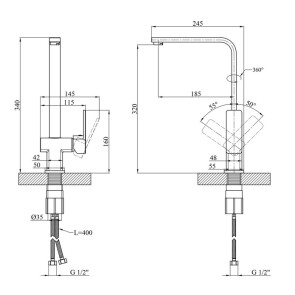 Смеситель для кухни Kroner KRM Ems-C030 №9