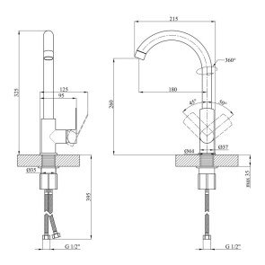 Смеситель для кухни Kroner KRM Fulda-W030 №9