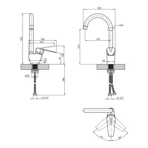 Смеситель для кухни Kroner KRM Odra-C038 №8