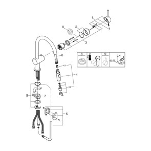 Смеситель для кухни с выдвижным изливом Grohe Minta 32321002 №3