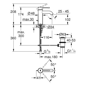 Змішувач для раковини Grohe Essence 23589001 №2