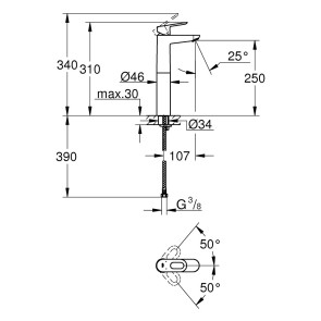 Змішувач для раковини Grohe BauLoop 23764000 №2