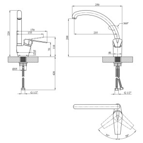 Змішувач для кухні Kroner KRM Odra-C032 №9