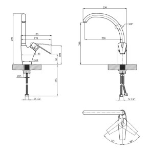 Смеситель для кухни Kroner KRM Odra-C034 №7