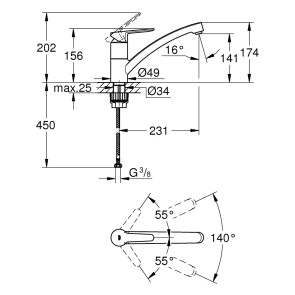 Змішувач для кухні Grohe BauEco 31680000 №2