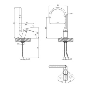 Змішувач для кухні Kroner KRM Zenda-SCH030 №7