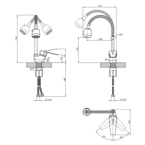 Смеситель для кухни с гибким изливом Kroner KRM Odra-C038-1 №7