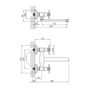 Смеситель для кухни настенный Kroner KRP Royce-C040 №6