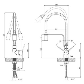 Смеситель для кухни Kroner KRP Küche-C032 №6