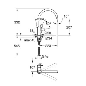 Змішувач для кухні Grohe BauLoop 31232001 №2