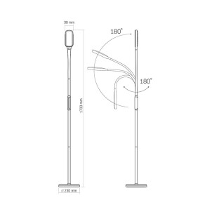 LED торшер чорний VIDEX TF07B 14W 3000-5500K №4