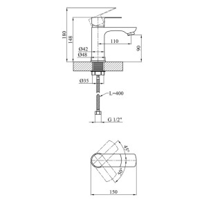 Змішувач для раковини Kroner KRM Main-C010 №6