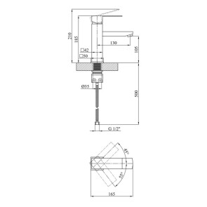 Смеситель для раковины Kroner KRP Edelstahl Kubus-SCH010 №8